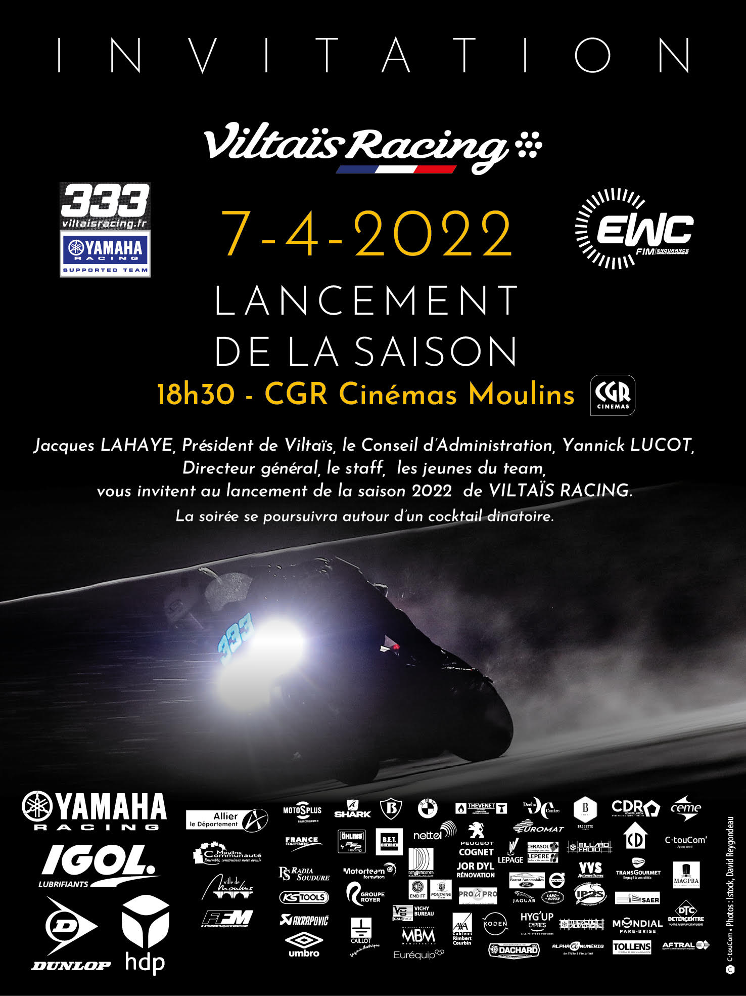 flyer invitation soirée lancement saison moto 2022